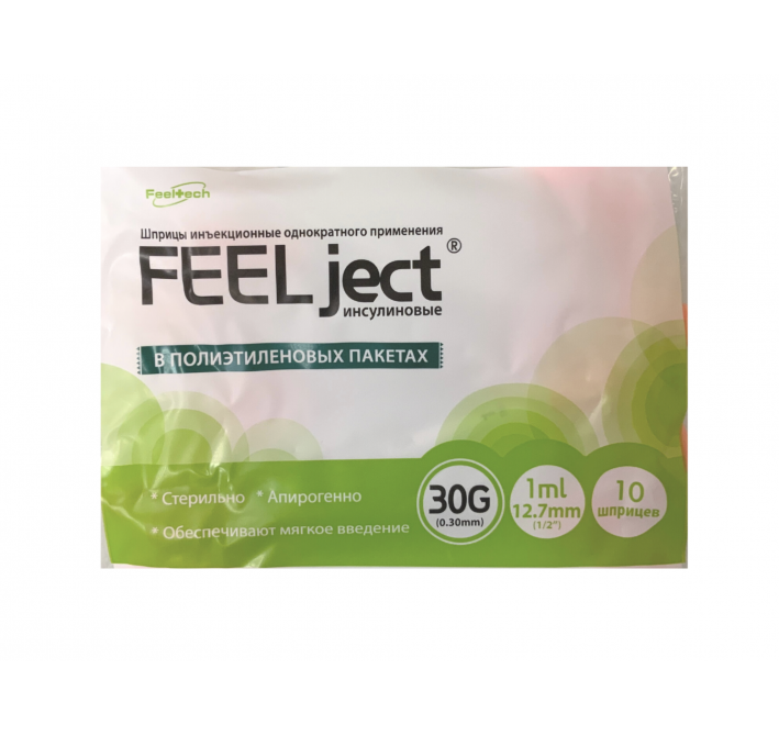Шприцы инсулиновые FEELject 1,0 мл 30G *12,7